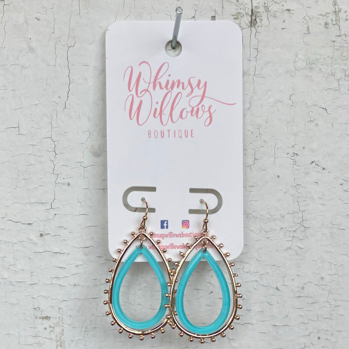 Blue & Gold Teardrop Earring