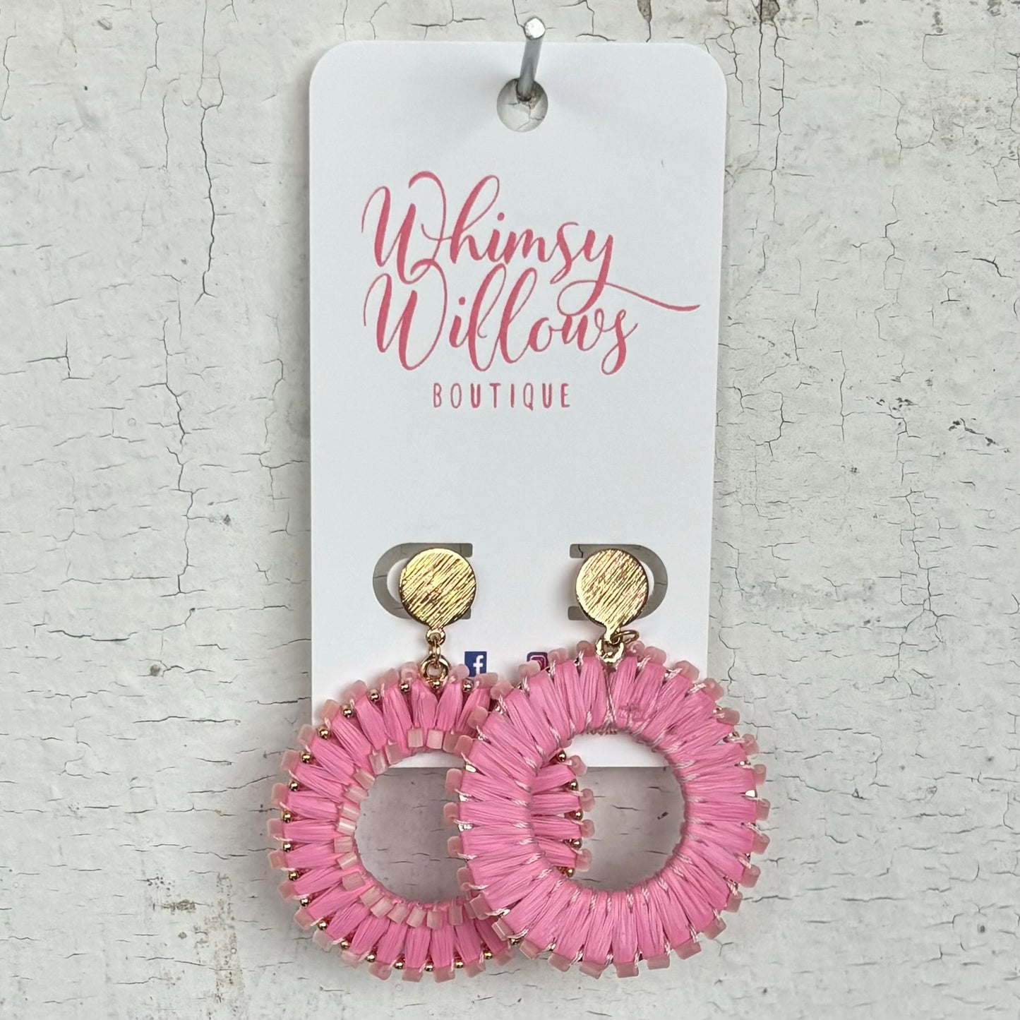 Pink Round Wrapped Earring