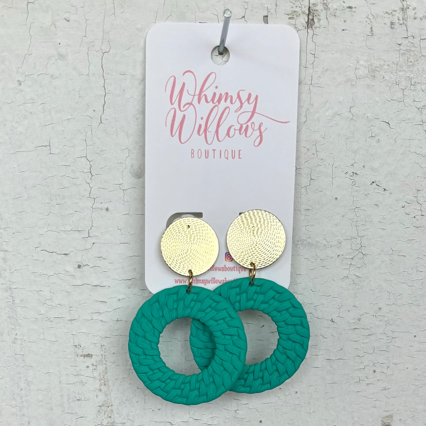 Teal Texture Earring