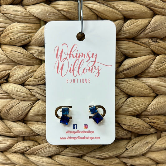 Two Tone Blue Studs