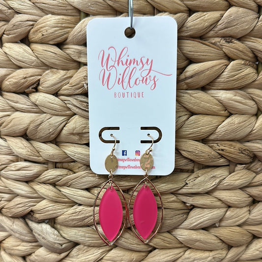 Hot Pink Acrylic Earrings