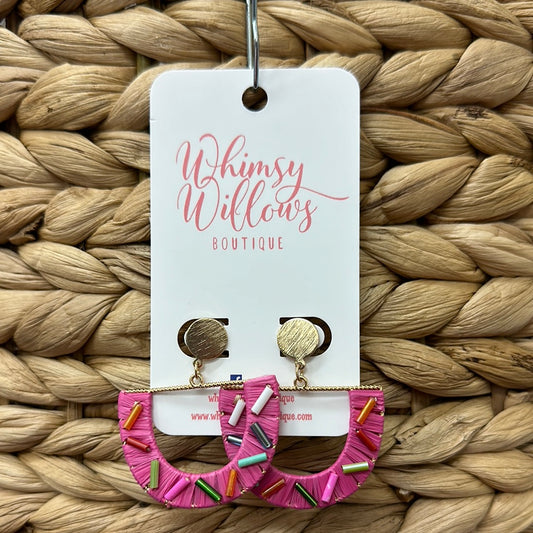 Pink Wrapped Confetti Earrings