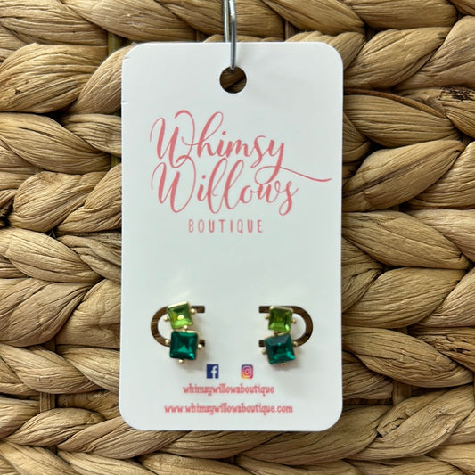 Two Tone Green Studs